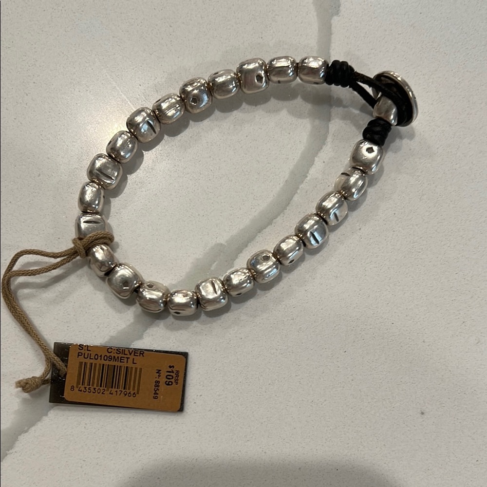 Uno De 50 Silver Beaded Bracelet